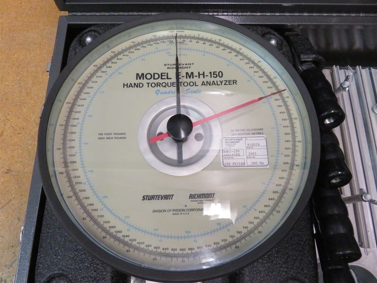 Torq-Tester E-M-H150 System 3 Sturtevant Richmont Hand Torque Tool Analyzer W7B