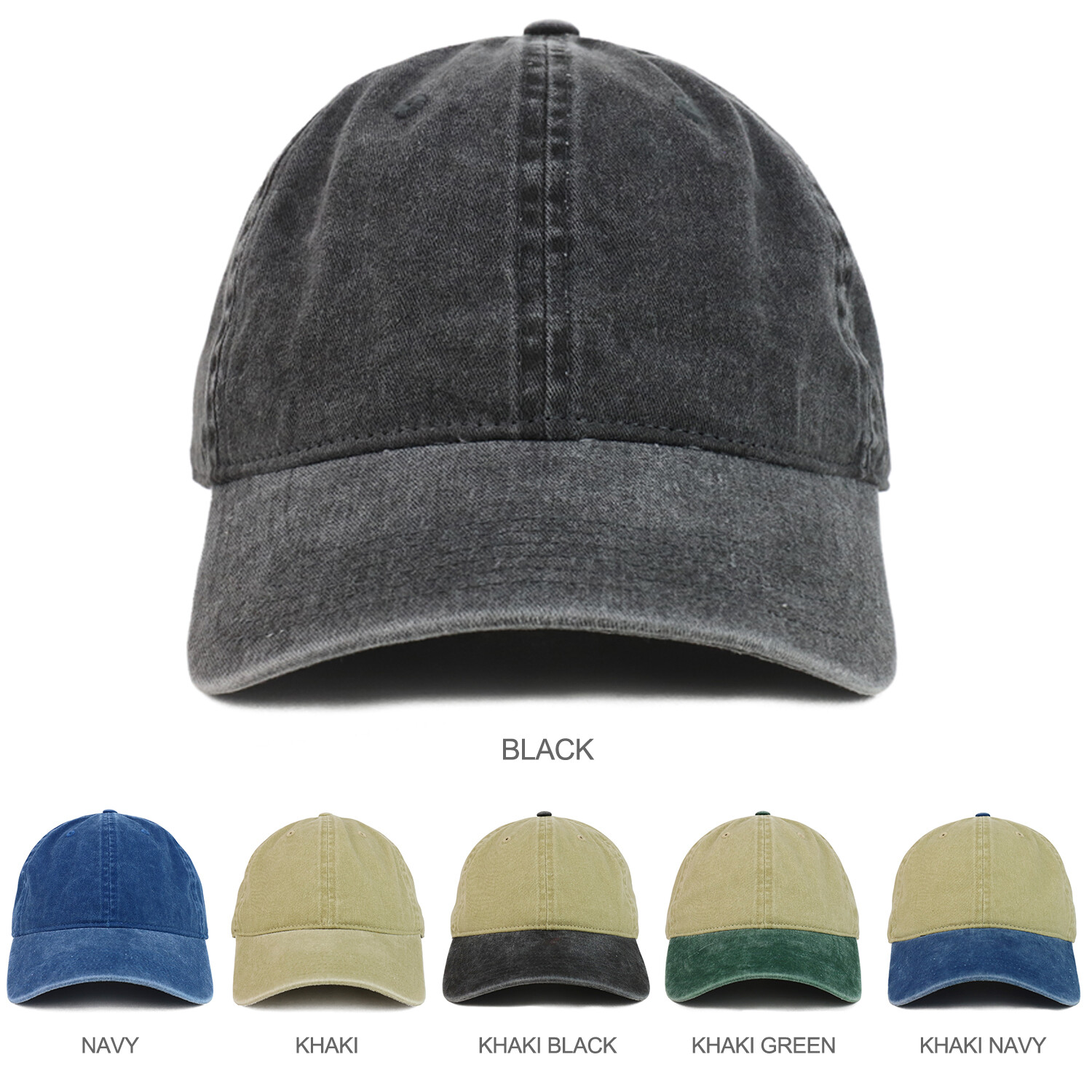 XXL Oversize Big Washed Cotton Pigment Dyed Unstructured Baseball Cap -FREE SHIP