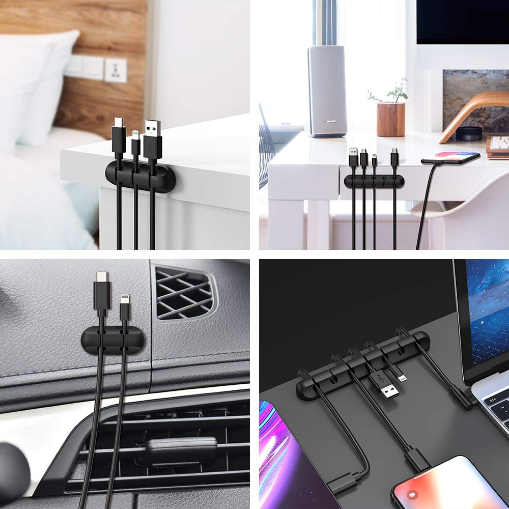 INCHOR Cord Organizer, Cable Clips Holder, 2 pack, Black