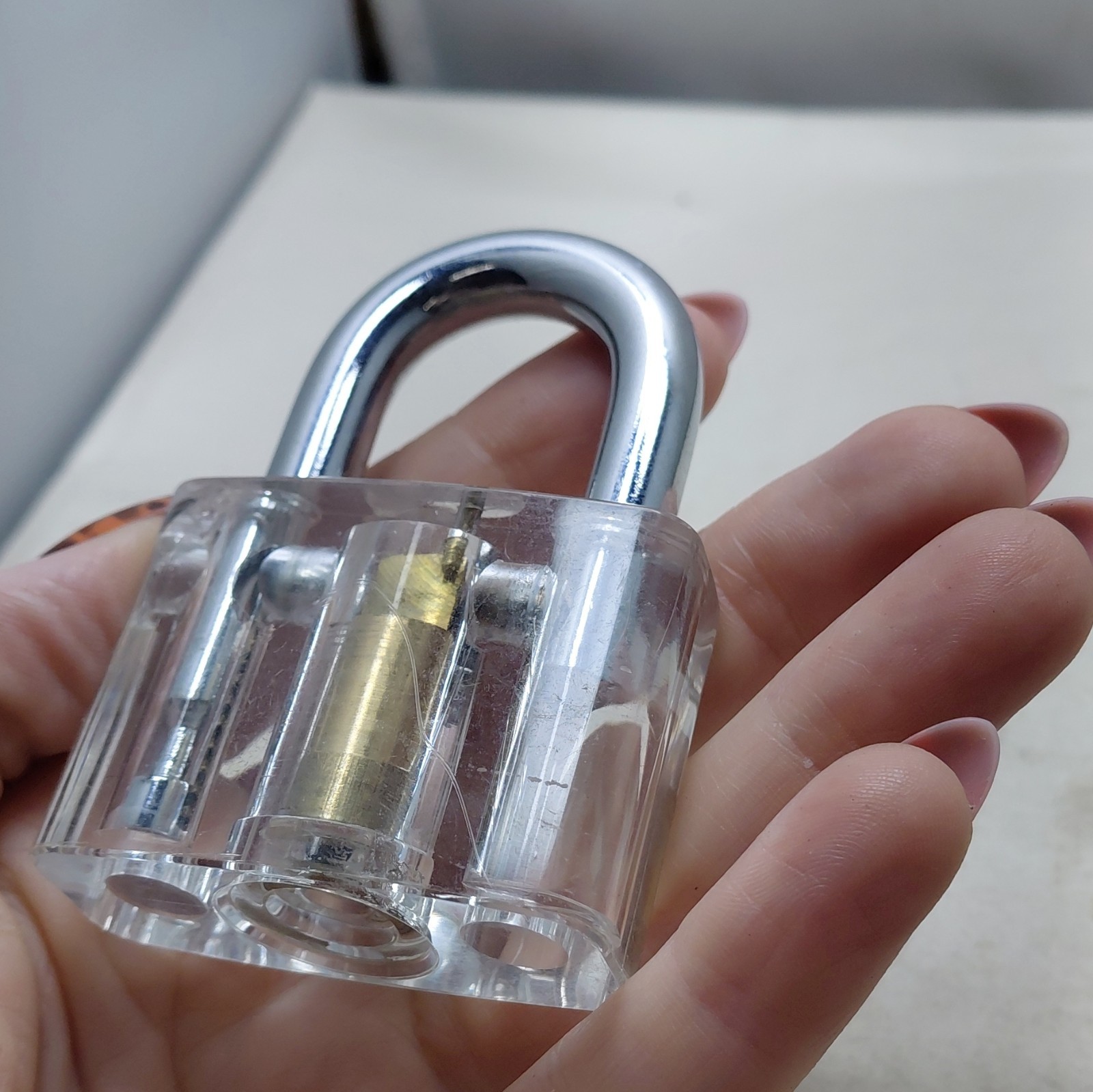 Set of 2 Transparent Practice Padlocks with Keys Locksmith Training Tool