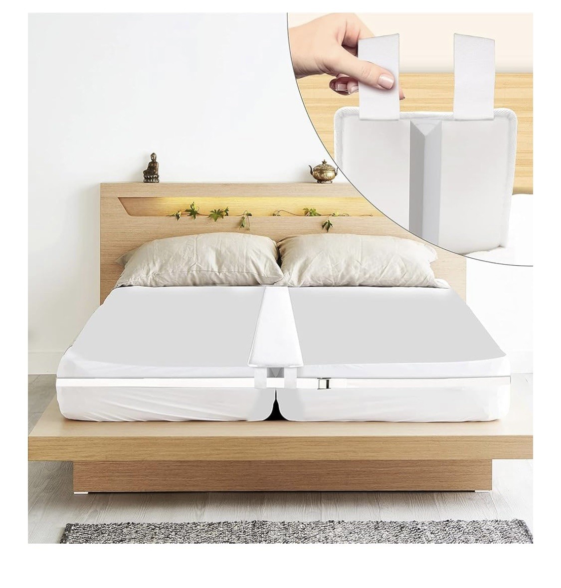 flybold Bed Bridge Twin to King King, Split Full, Twin, White