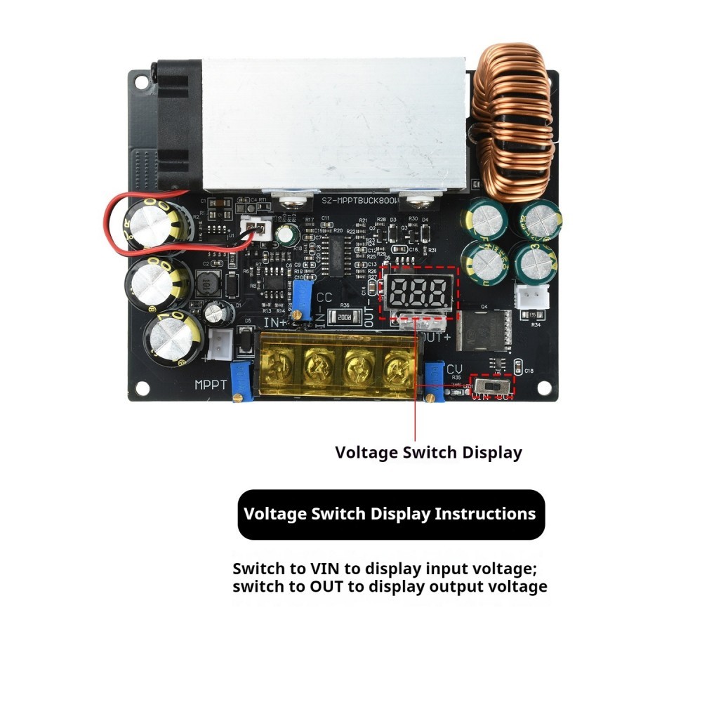 MPPT Solar Charge Controller 18-90V Input 800W Step Down Module 0-25A Adjustable