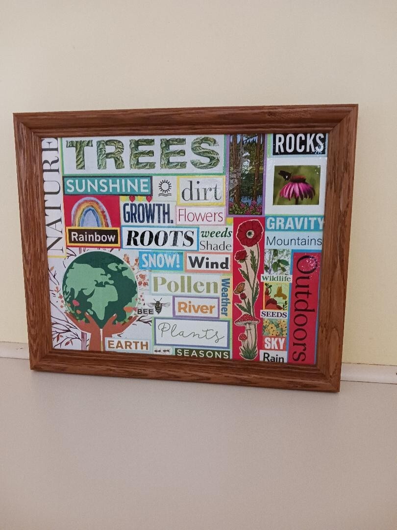 "NATURE" Framed Unique Original Artwork Made from Recycled Magazines