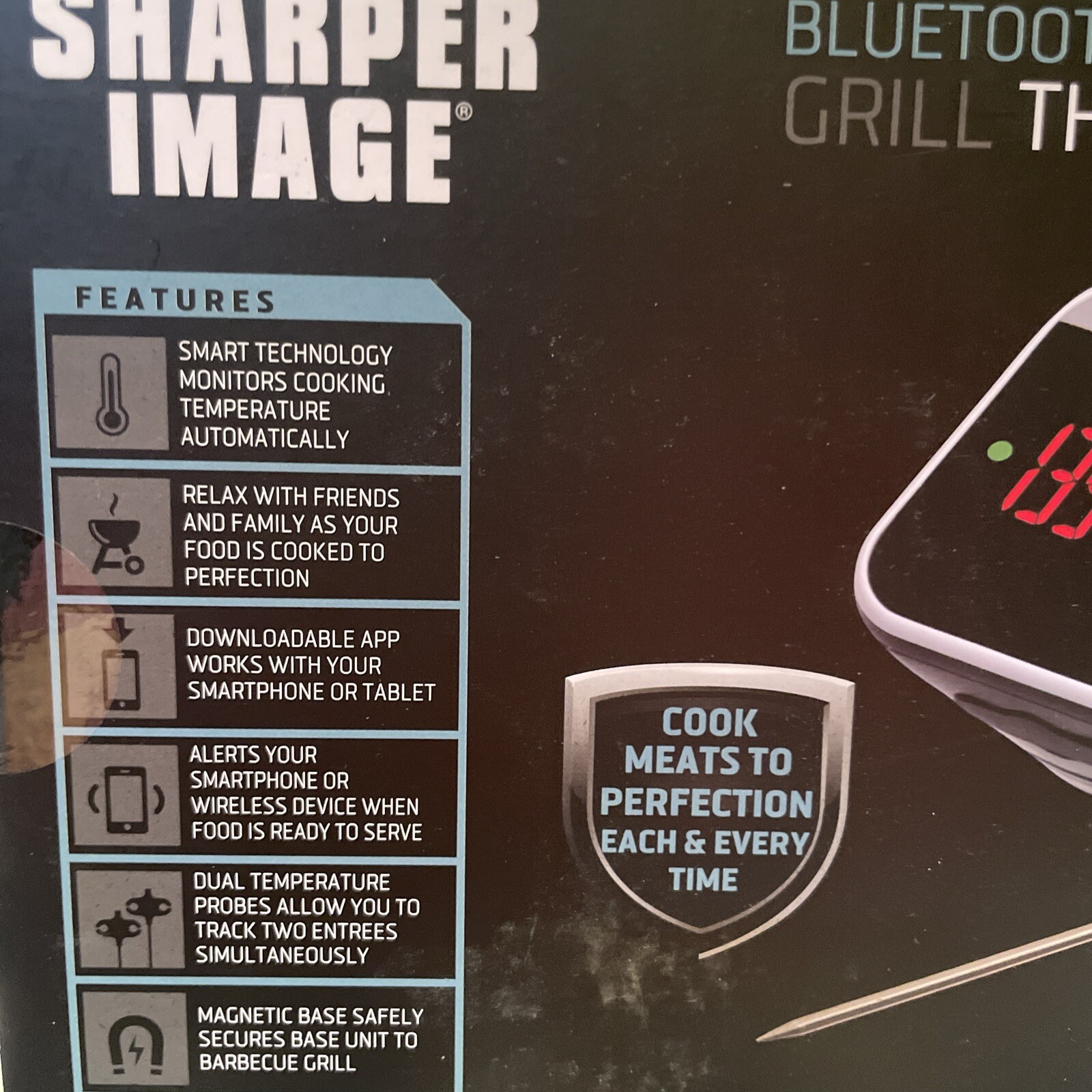 Grill Thermometer Sharper Image Bluetooth Intelligent Apple/Android New In Box