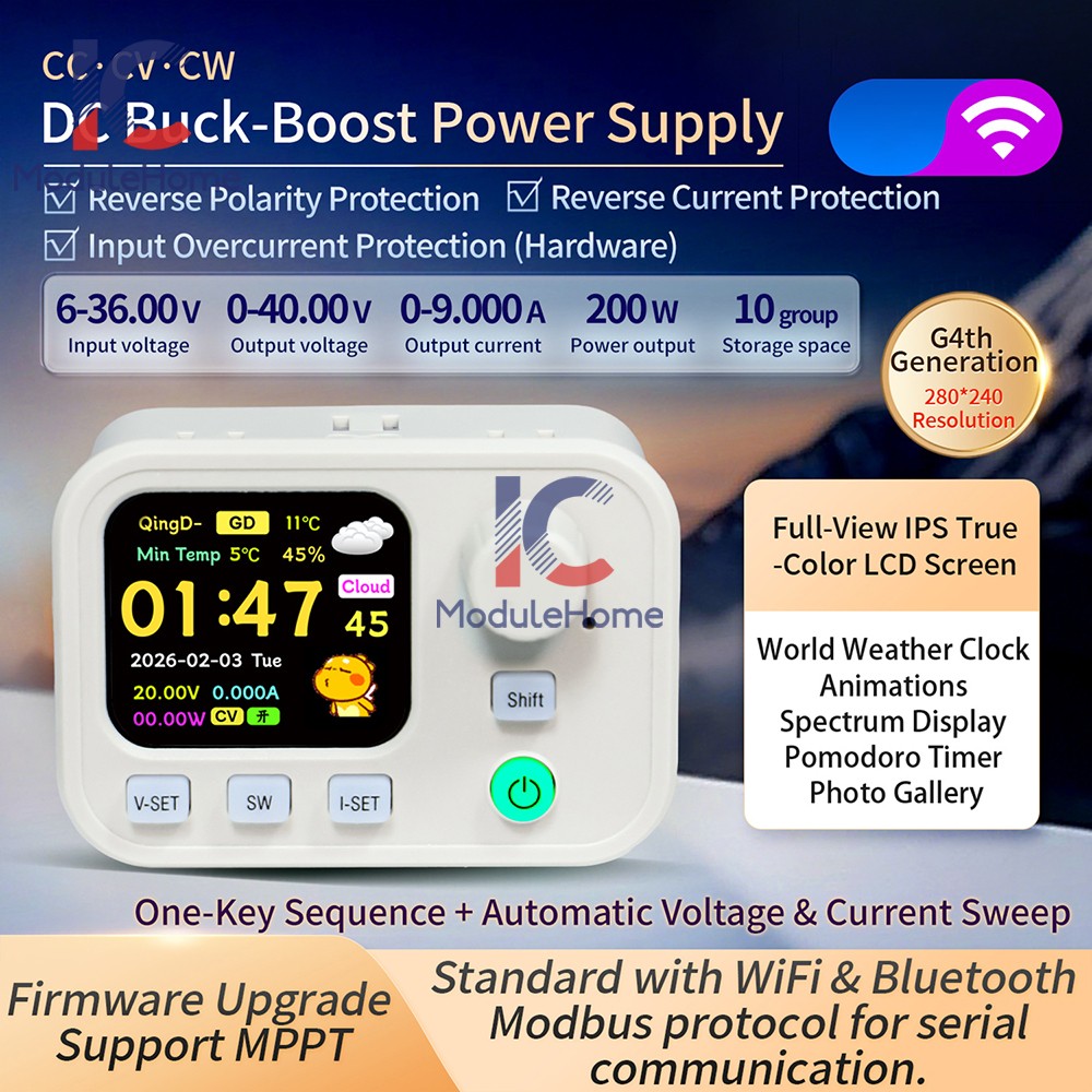 SK200W CNC Buck-Boost Adjustable Power Supply Dual System Bluetooth WIFI Control