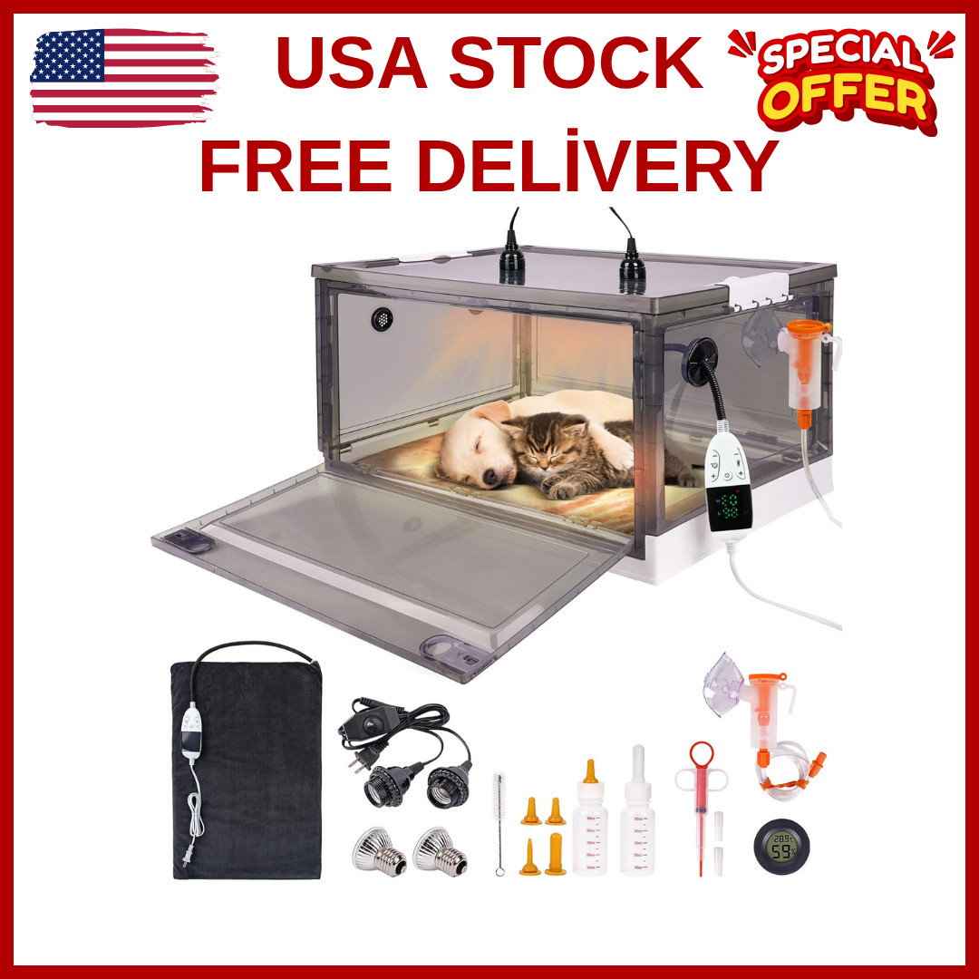 Puppy Incubator with Heating and Oxygenator, Incubator for Puppies, Kitten Incub