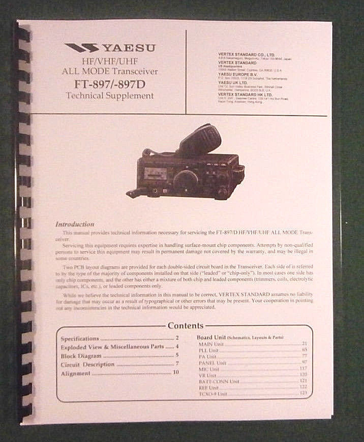 Yaesu FT-897D Technical Manual (full color): With all 11"X17" Foldout Diagrams!