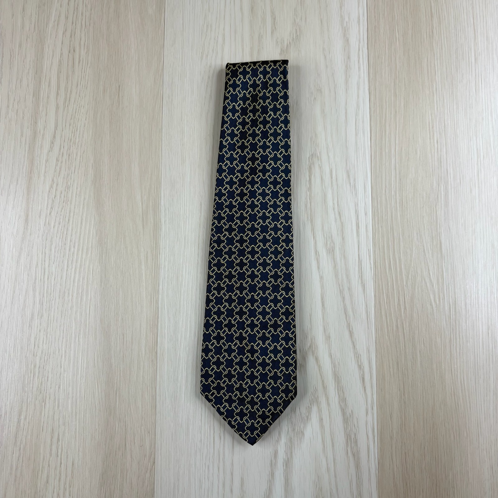 Polo Ralph Lauren Mens Blue Geometric Print Classic Look Silk Tie 57x4 Inches