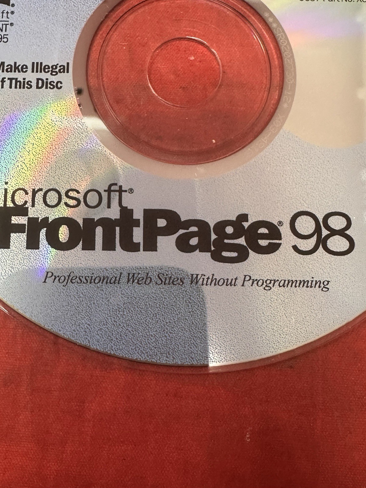 Microsoft FrontPage 98 CD Professional Website Software for Windows 95 NT w/Key