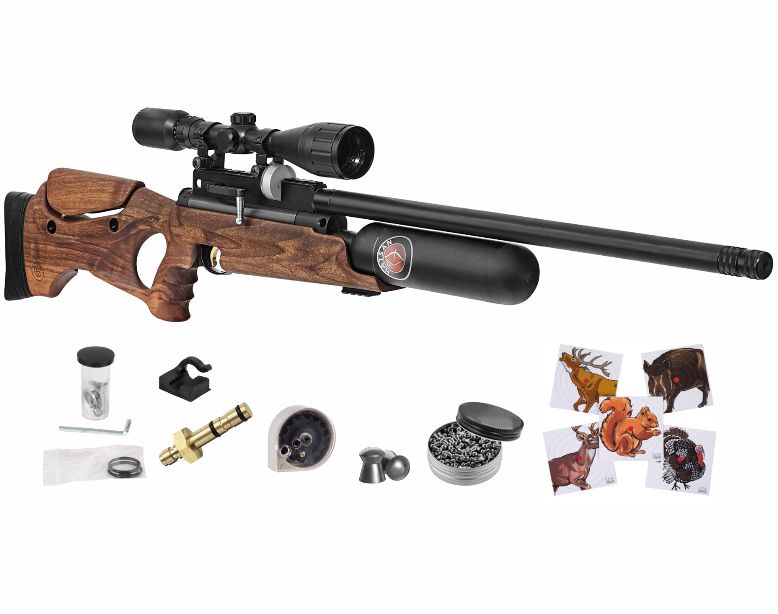 Hatsan NeutronStar .177 Cal Air Rifle with Scope and Pellets and Targets Bundle