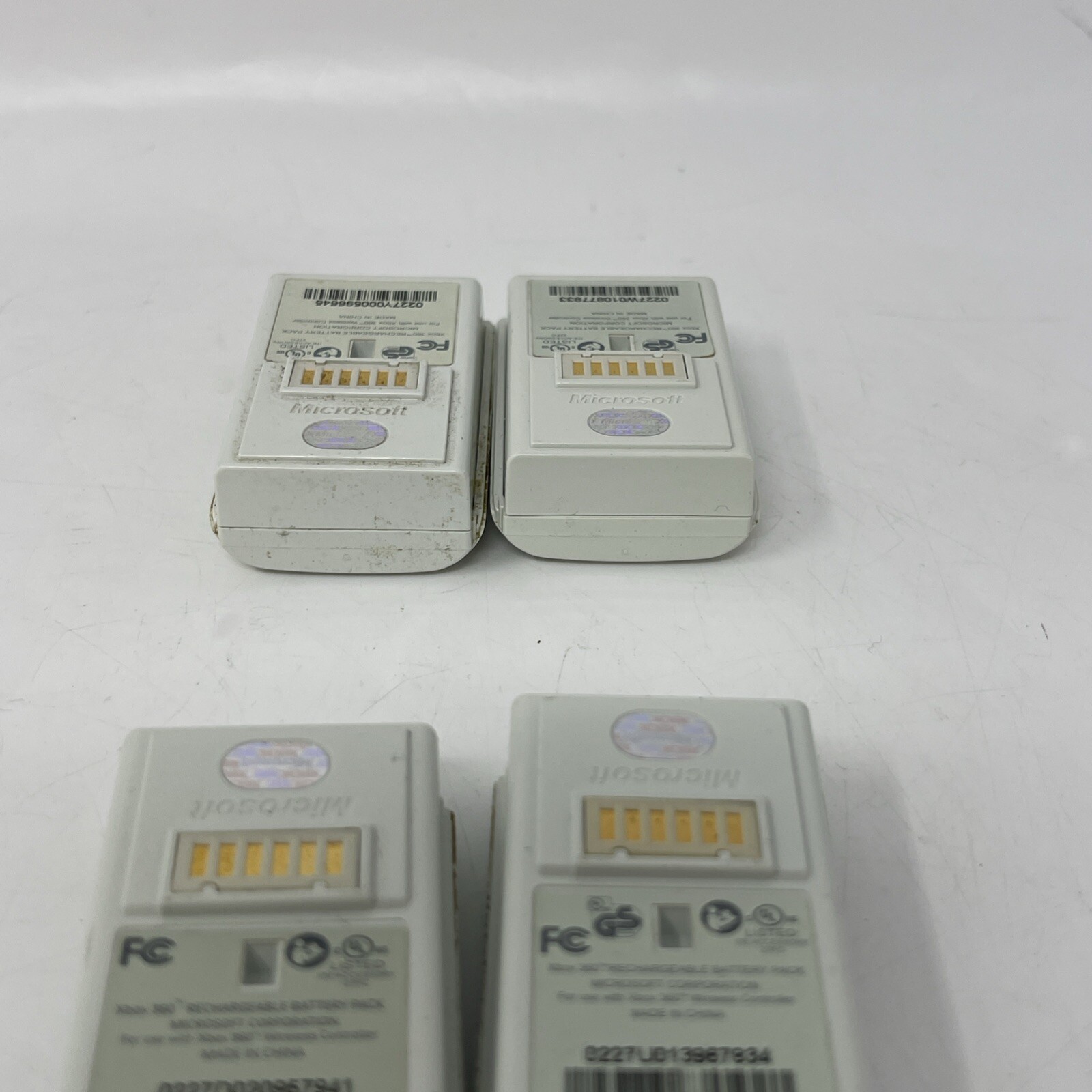 Lot of 4 Untested Microsoft Xbox 360 White Rechargeable Battery Pack OEM