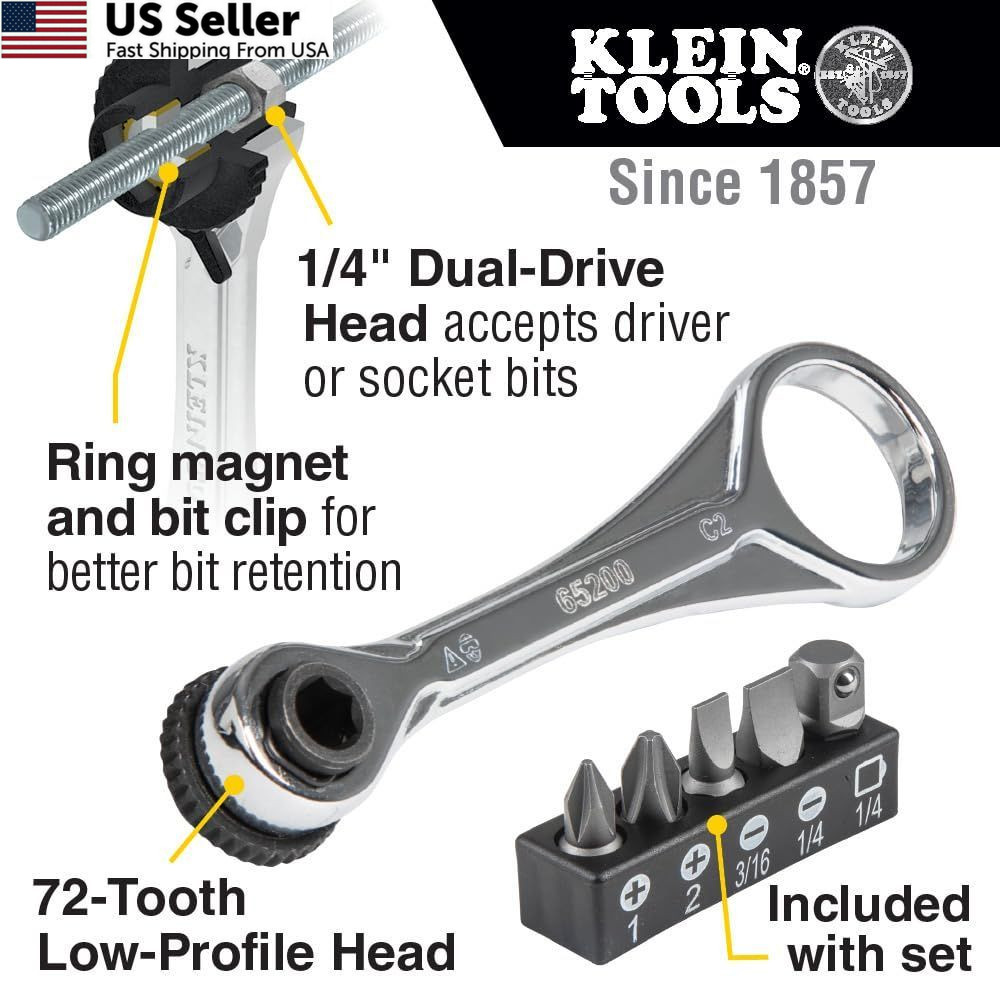 Klein Tools 65200 Ratchet Set, 5-Piece Mini Set Multi