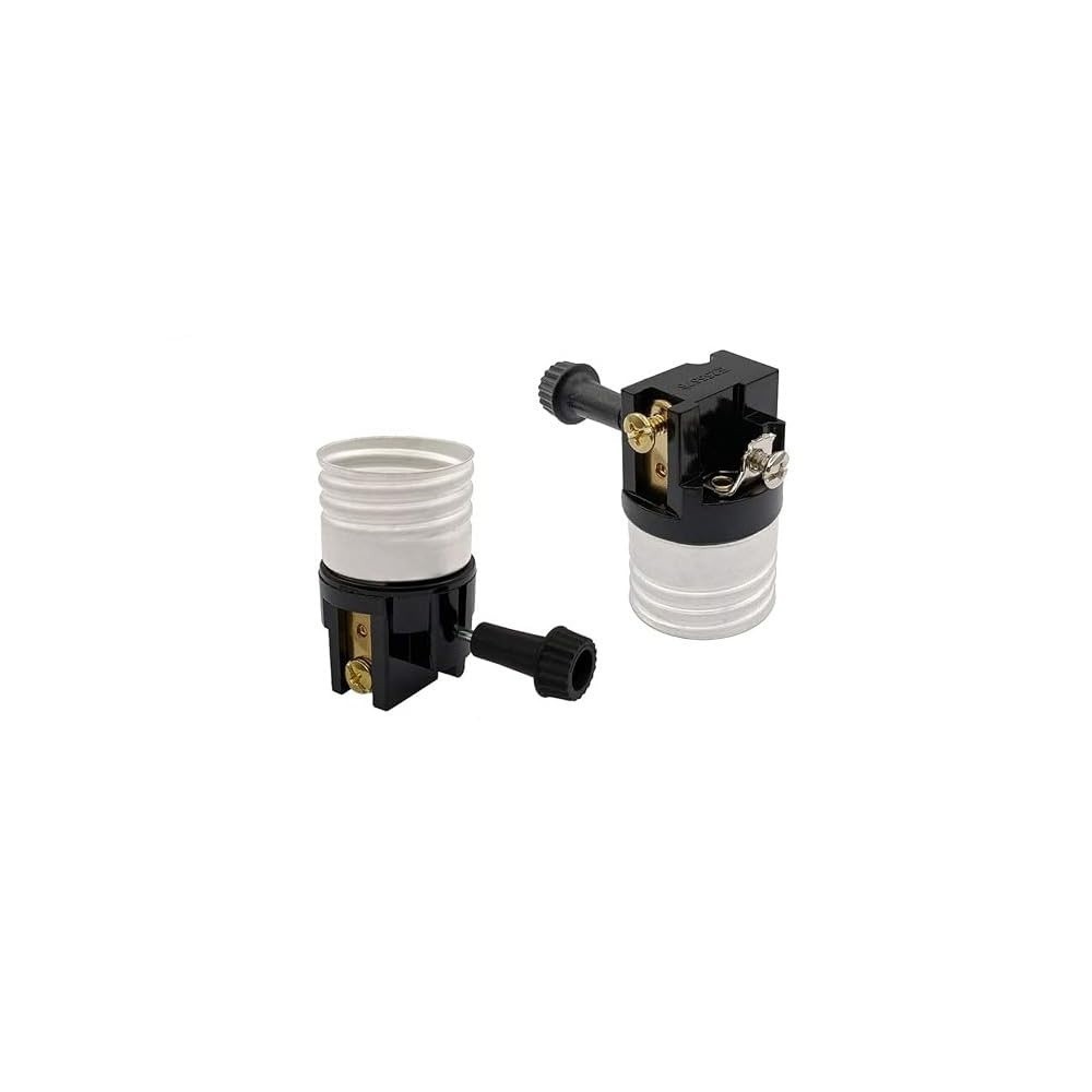 2 Pack E26 Lamp Socket Replacement with On Off Switch Knob for Table Lamps USNew