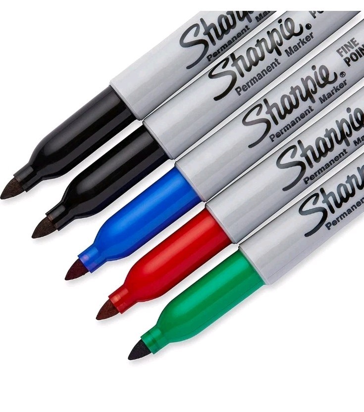 Sharpie Permanent Markers, Fine Point, Assorted Colors, 5 Count 30653