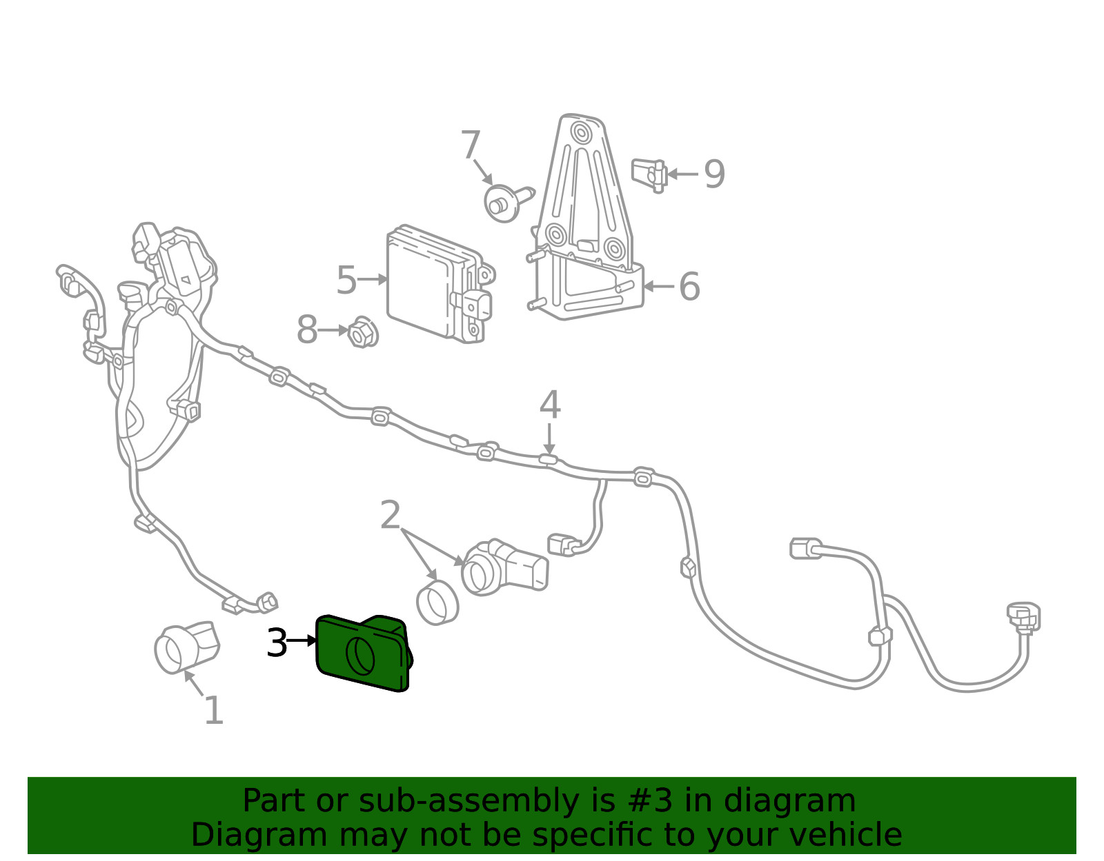 Genuine GM Front Driver Side Parking Assist Alarm Sensor Bracket 84656298