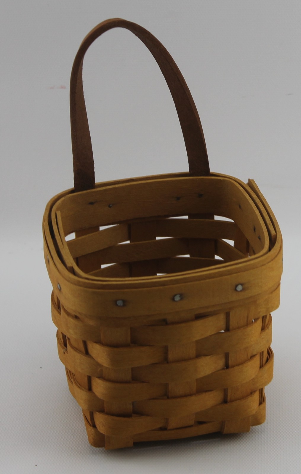 Longaberger Basket 3.5"X 3.5" X 3.5" Tall Basket With Handle 1997