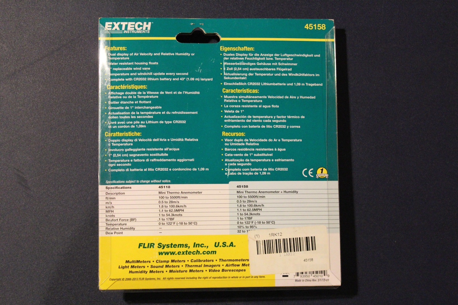 Mini Thermo-Anemometer plus Humidity