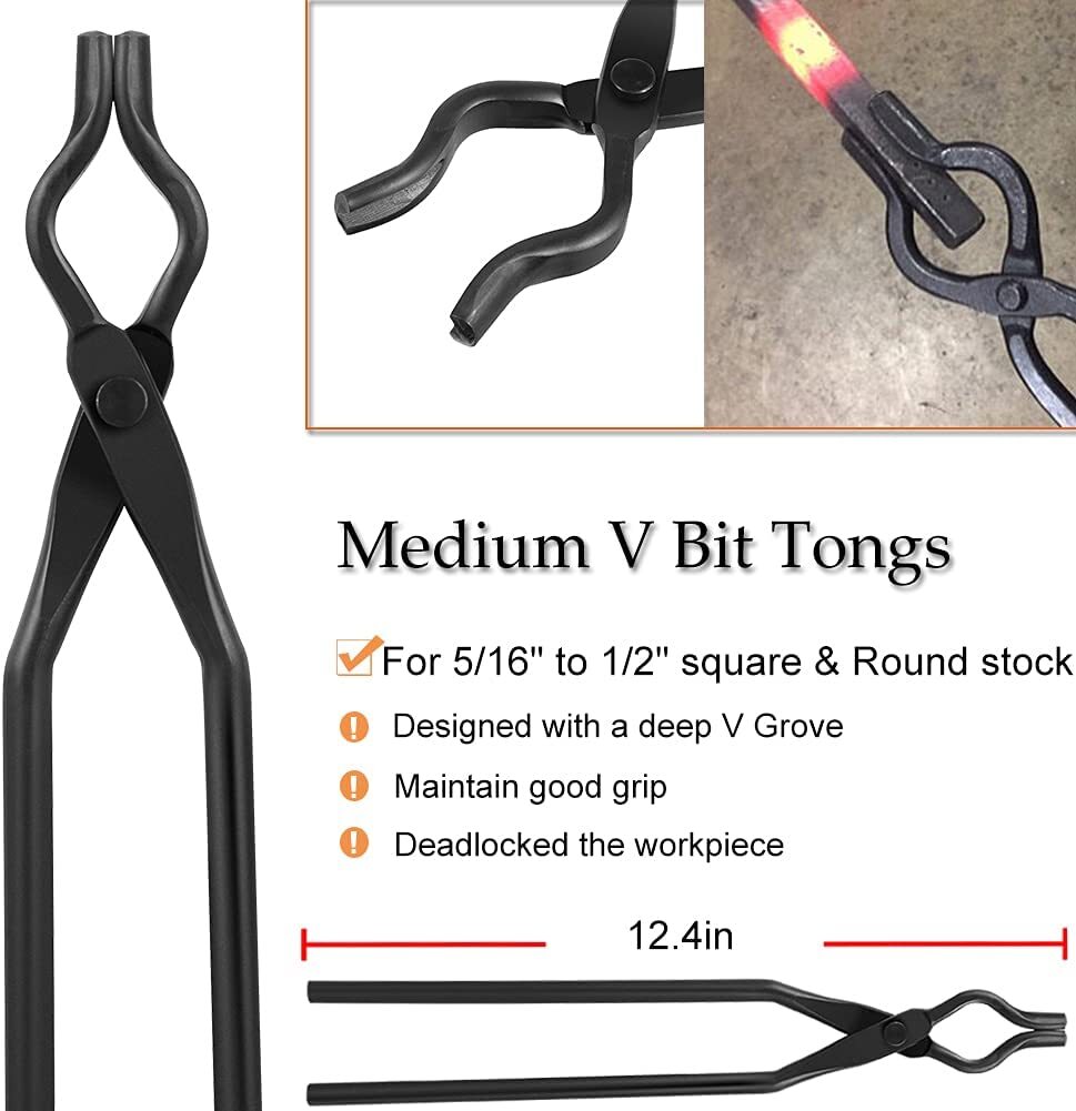 8Pcs Blacksmith Tongs Expert Replacement Tongs/Blacksmith Starter Tool Hook Jig