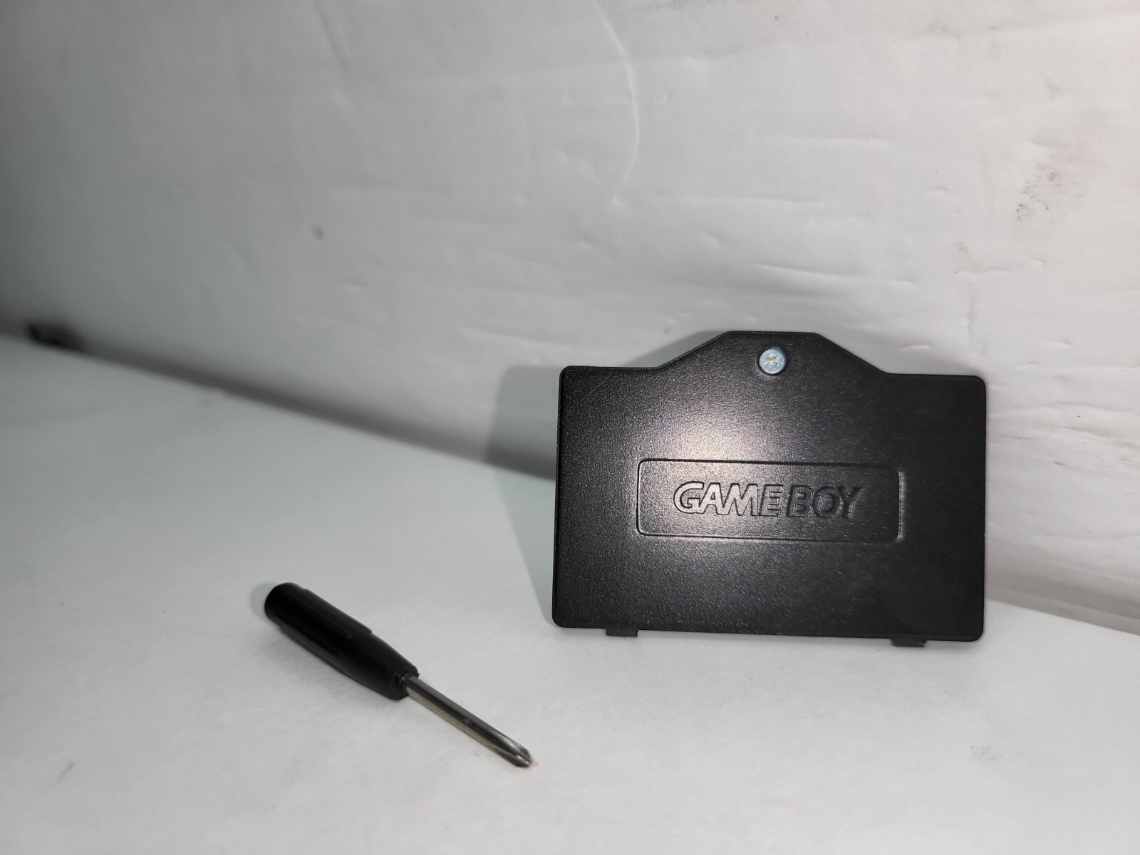 NEW BLACK Game boy Advance SP Battery Cover W/logo + Screw  & Screwdriver #J12