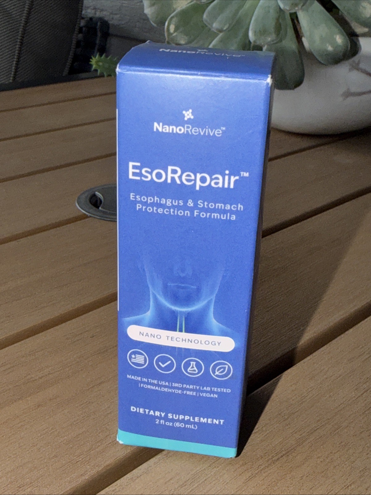 EsoRepair Esophageal Stomach Support Slippery Elm Zinc NanoRevive 60 ml Exp 5/28
