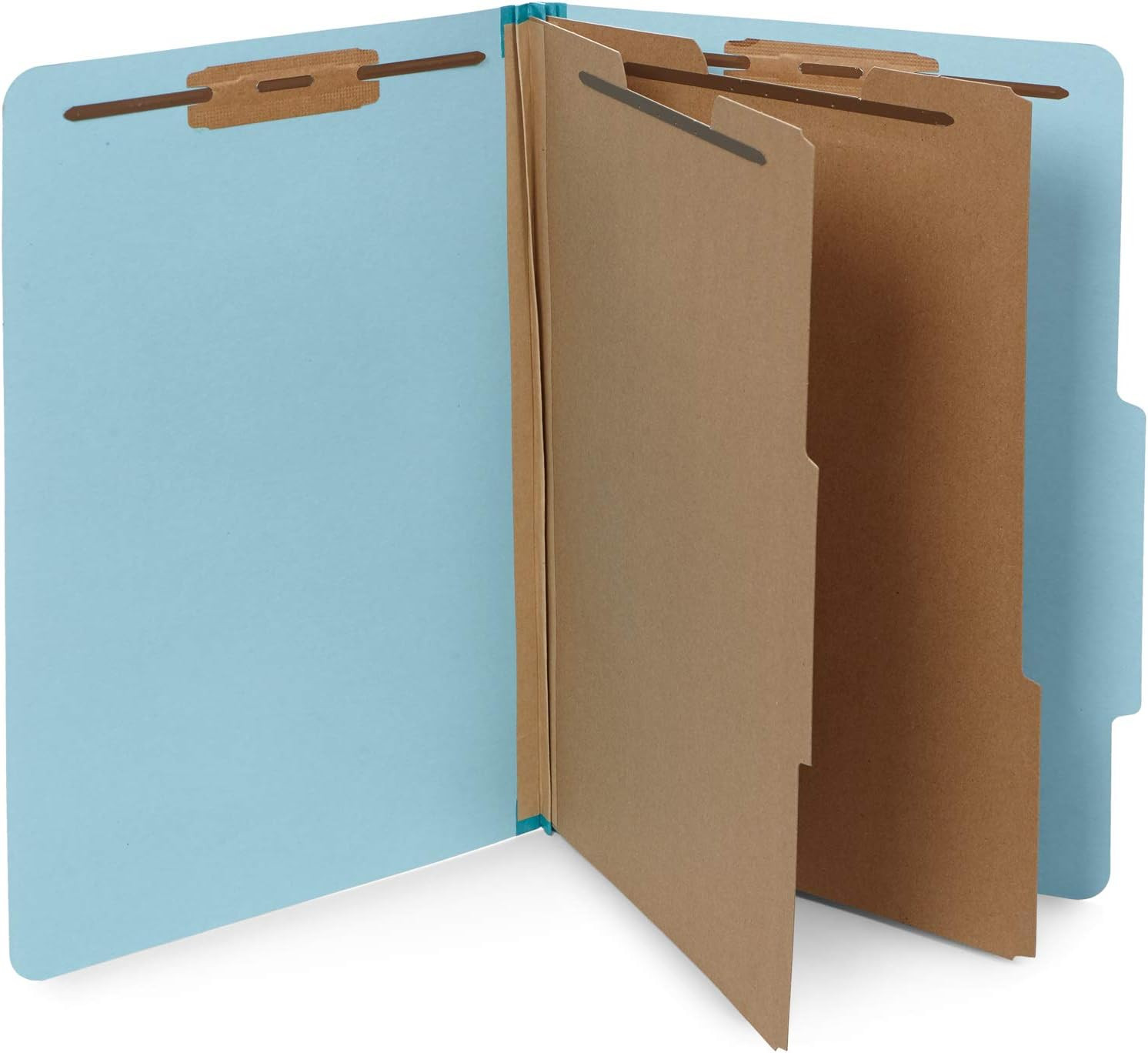 Light Blue Legal Size Classification Folders with Dividers - 30 Pack