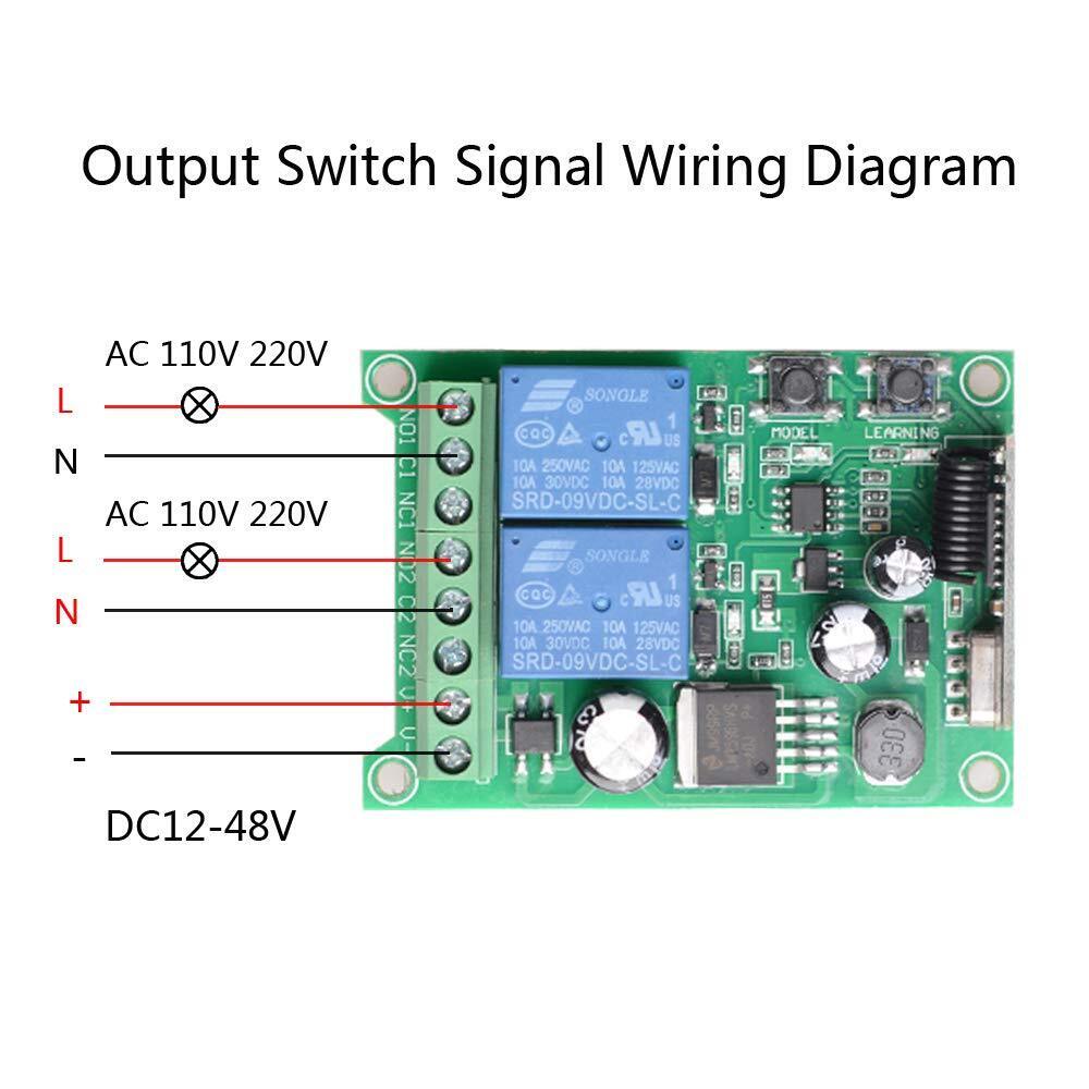 12V 2CH Channel Relay RF Wireless Remote Control Switch 2 Transmitter+Receiver
