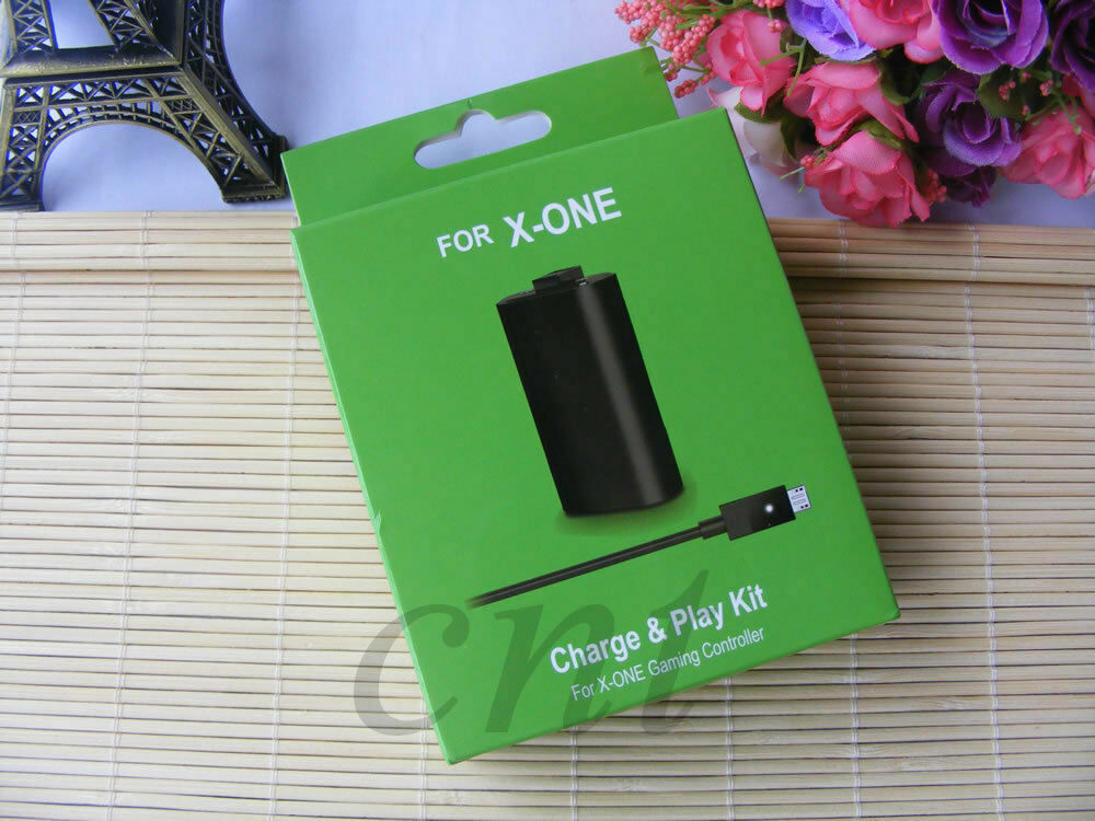 (2 Pack) For X Box One Charge and Play Kit Rechargeable Battery & Charging Cable