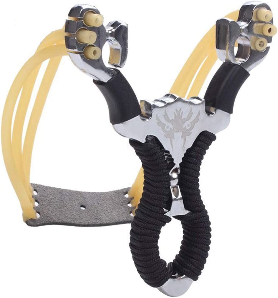 Outdoor Hunting Powerful Slingshot Bow Catapult with Rubber Bands High Velocity