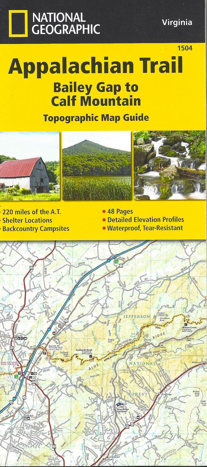 Map of Appalachian Trail: Bailey Gap to Calf Mountain, Virginia, Map #1504
