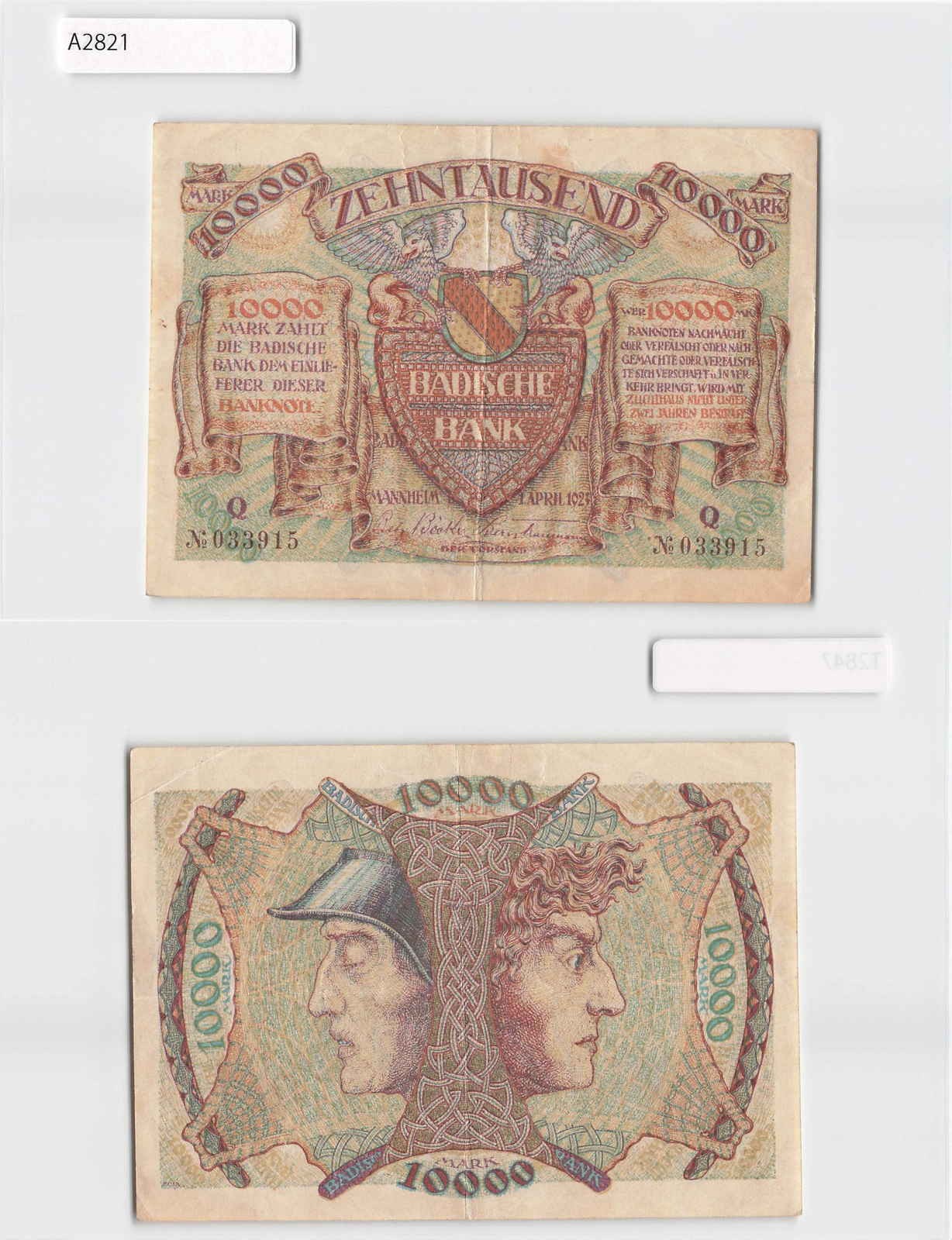*Baden, Germany Notgeld Emergency Banknote, WW1 WWI German [A2821]7h2