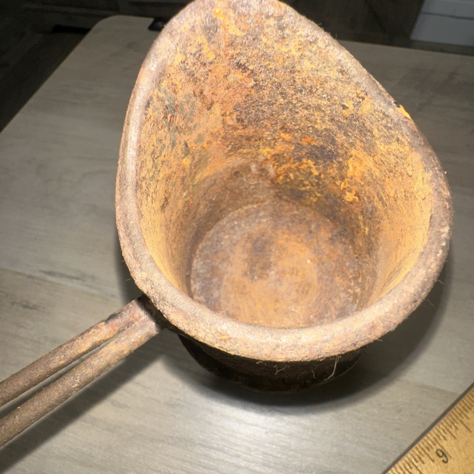 Antique Cast Iron Smelting Ladle Double Single Rustic Hand Made!