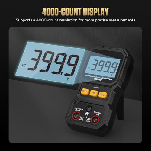 True RMS Auto-Ranging Mini Multimeter - 4000 Counts - NCV, DM202