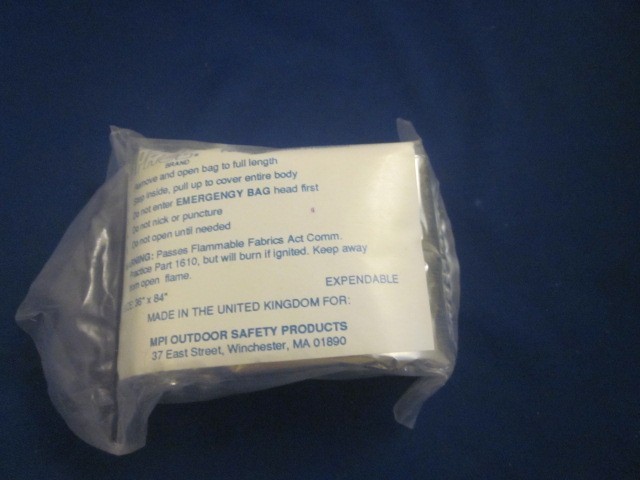 Space Brand Emergency Bag Open Size 36" x 84" Thermal Protective