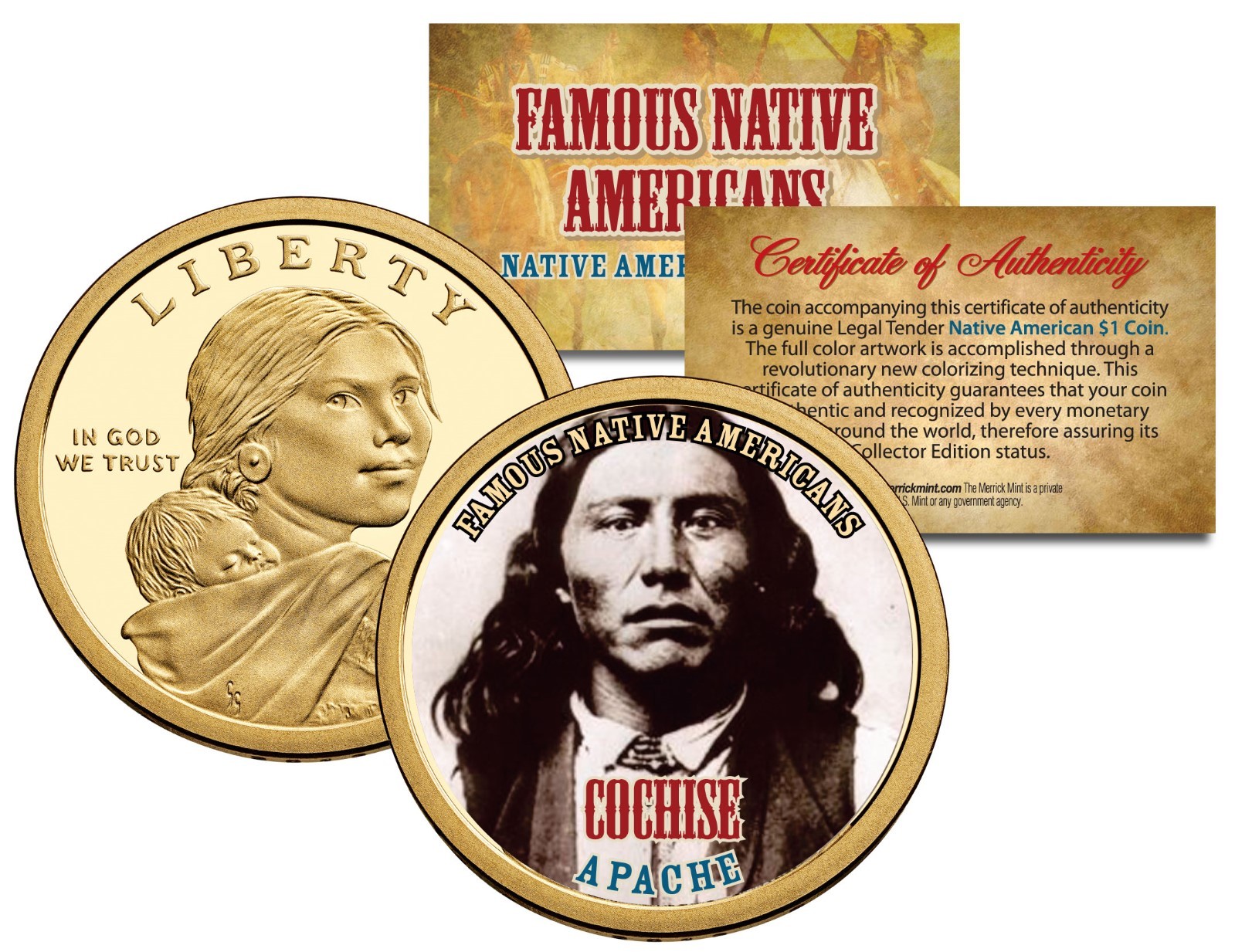 COCHISE Famous Native American Series 2013 Sacagawea Dollar Coin OTTAWA Indian