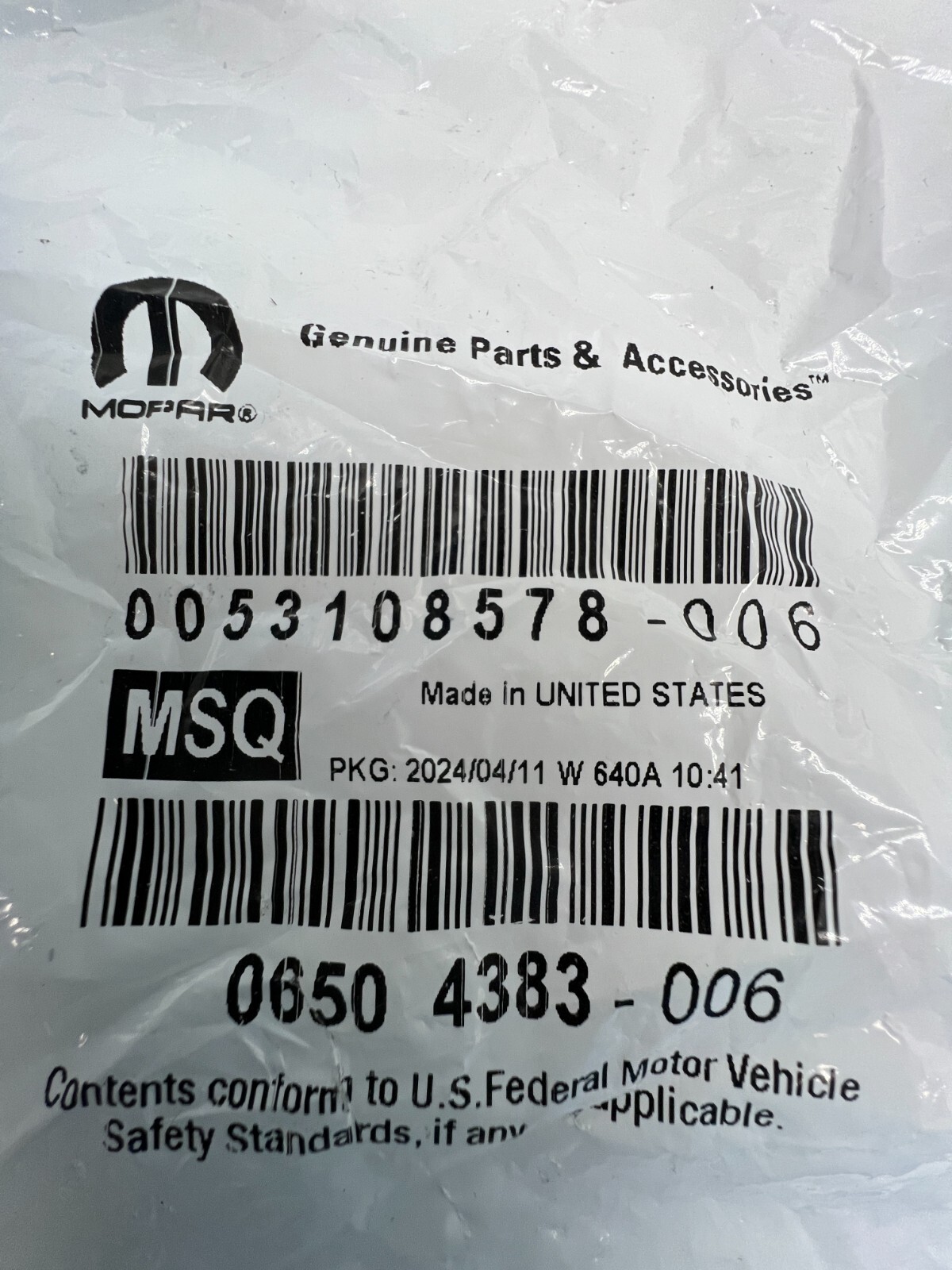 Qty 6 Mopar .71" L x .31" x .79" Clutch Flywheel Bolt 0650 4383, 0650 4383 006
