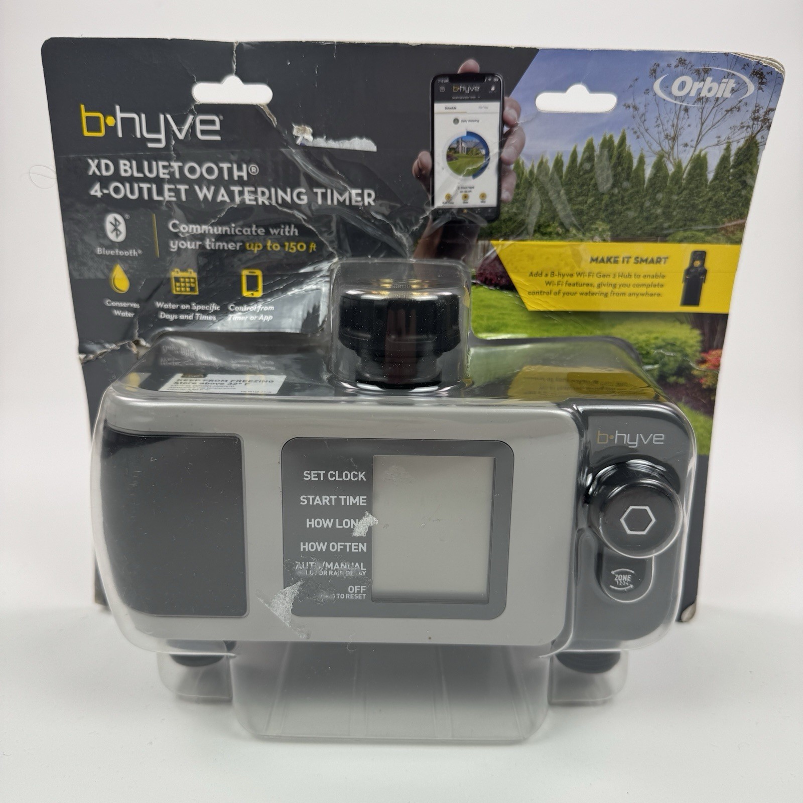 New B*HYVE  XD Bluetooth 4-outlet Hose Faucet Timer Orit 24634 App or Manual