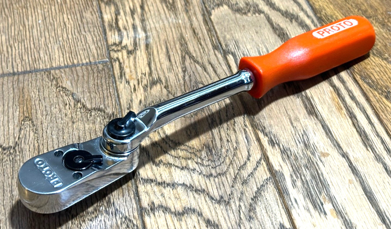 🇺🇸 PROTO Tools 3/8" Indexing Ratchet Socket Wrench 10" Long Multiposition RED
