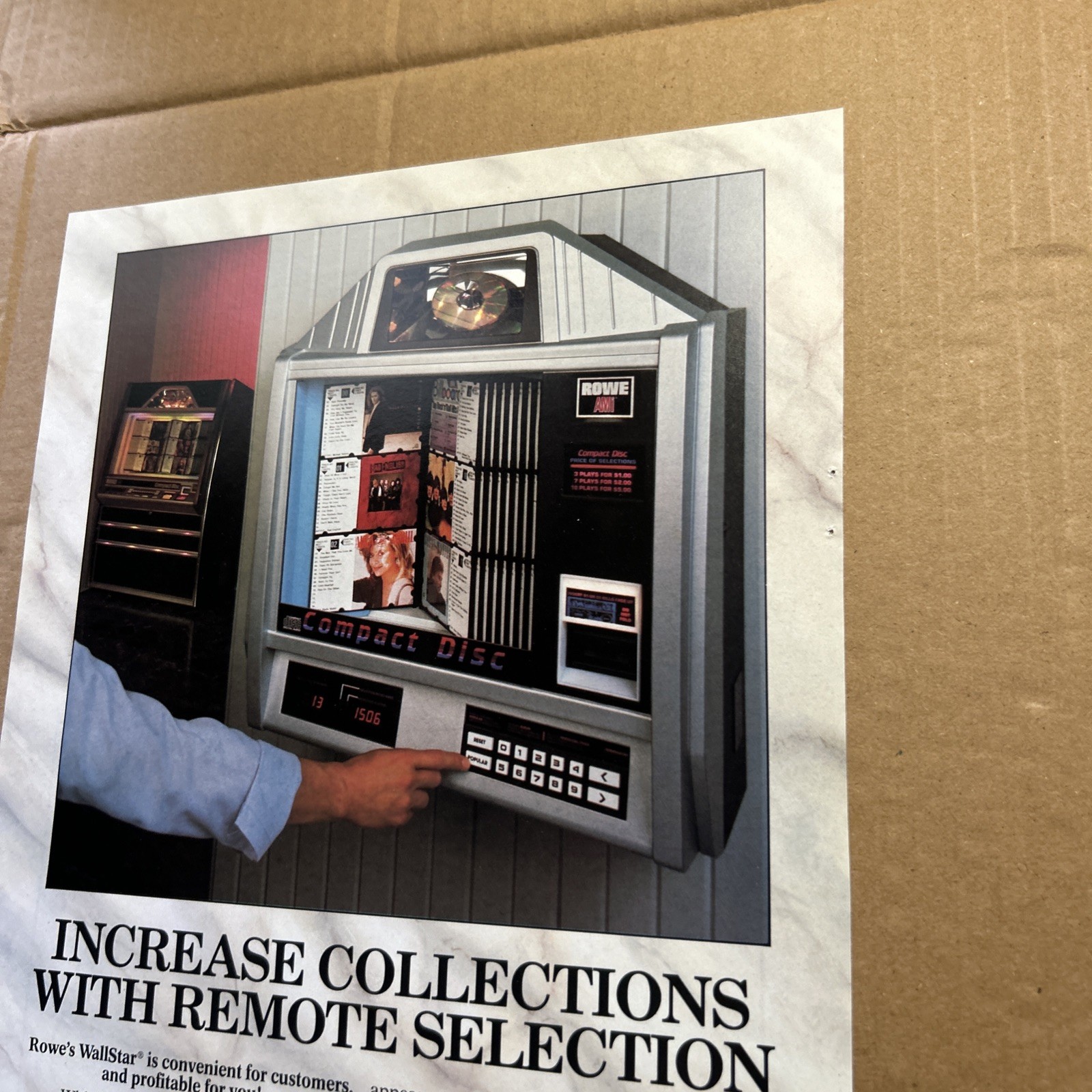 original ad Jukebox Rowe 1990 Wall Star Cd Ad FLYER