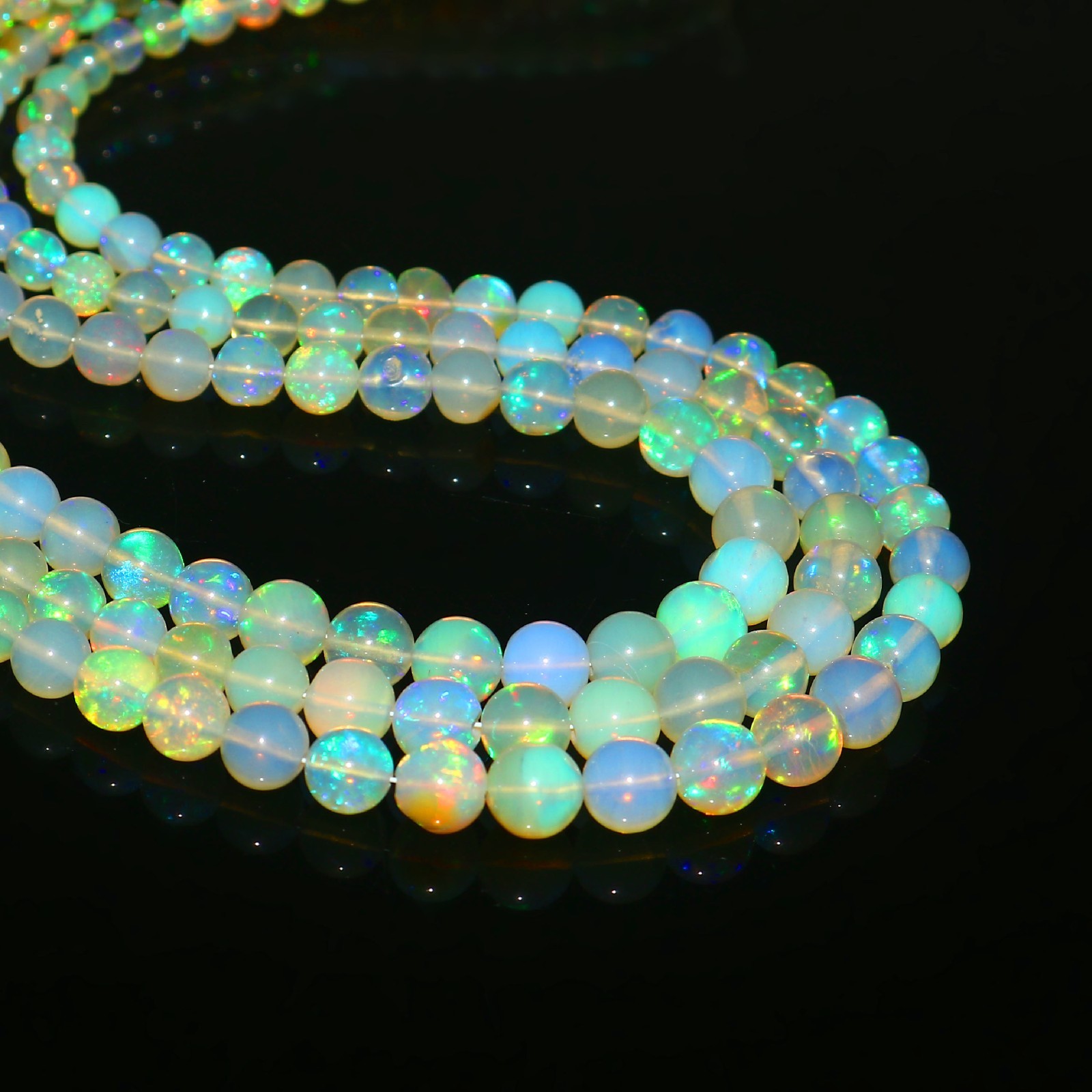 Natural Opal Beads Rainbow Opal Beads Round Opal Beads Gift For Sister 551