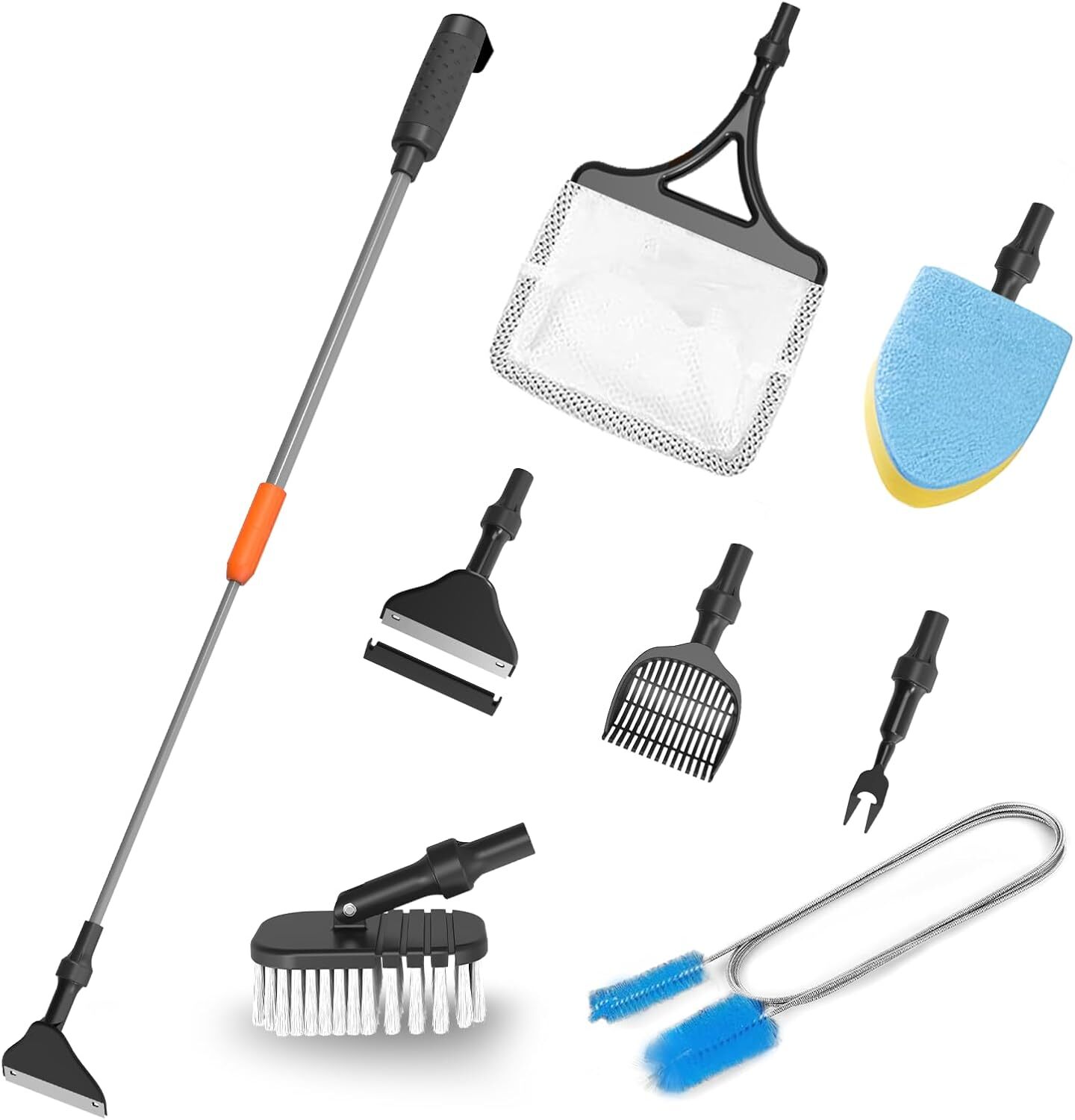 Seaoura SR-513 7-in-1 Aquarium Cleaning Tool Fish Tank Brush Cleaner Set Kit