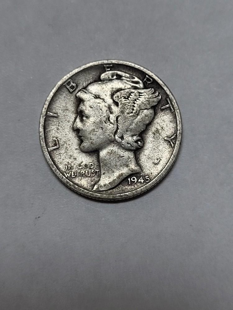 1945 S MICRO S Mercury Dime