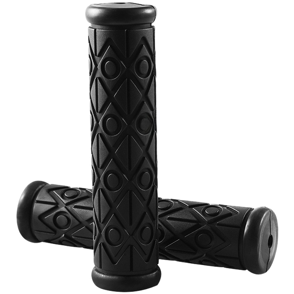 Non-Slip Black Bicycle Handlebar Grips 11.7cm Length 2.8cm Diameter PVC Rubber