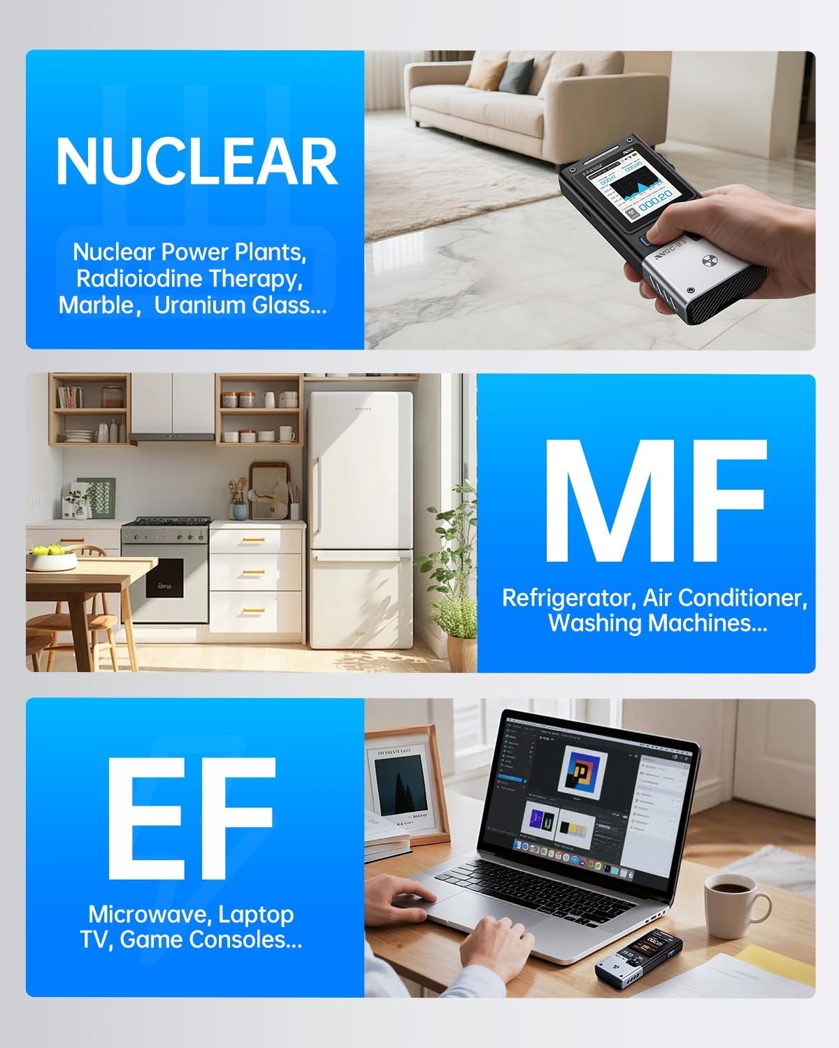 Compact Nuclear Radiation Meter with Multi-Display Modes for Safety Assurance