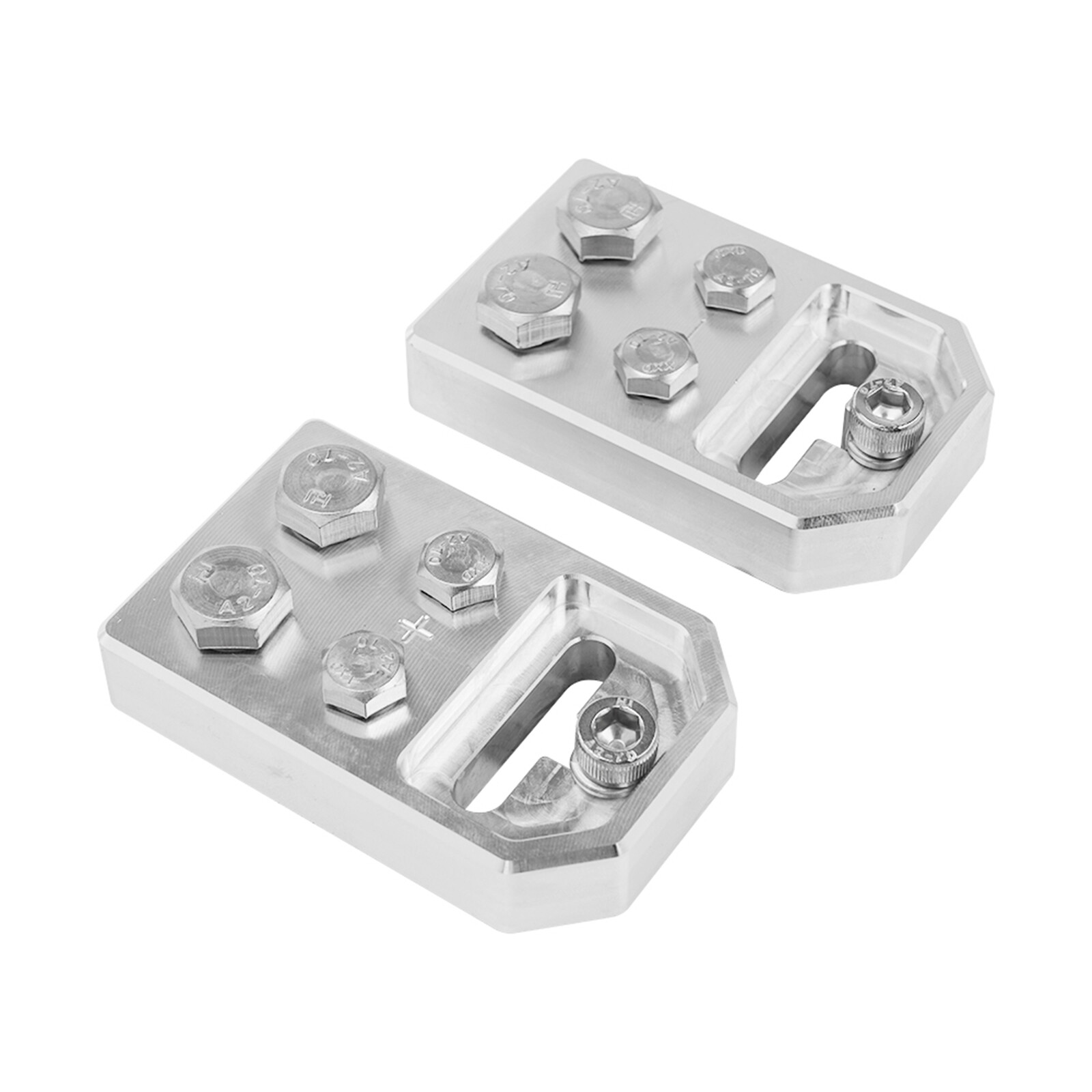BEVINSEE Pair 4 Spot Flat Lug Style Battery Terminal BOLT USE ONLY (+/-)