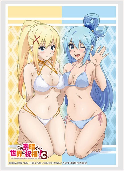 KonoSuba Darkness & Aqua Swimsuit Anime Card Sleeves *NEW* 75ct