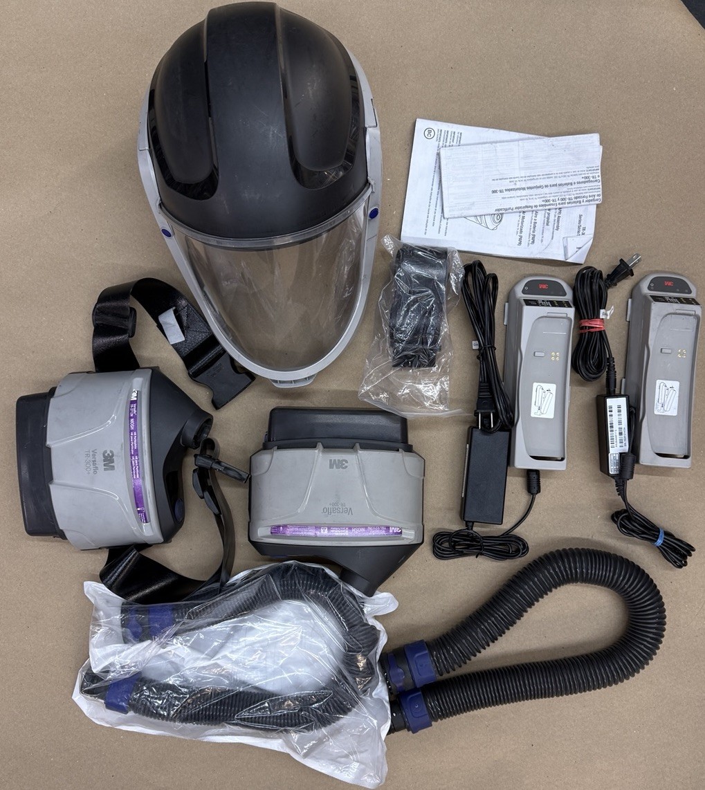 3M Versaflo TR-300+ PAPR System w/ M-400 Helmet, 2 Batteries & Chargers
