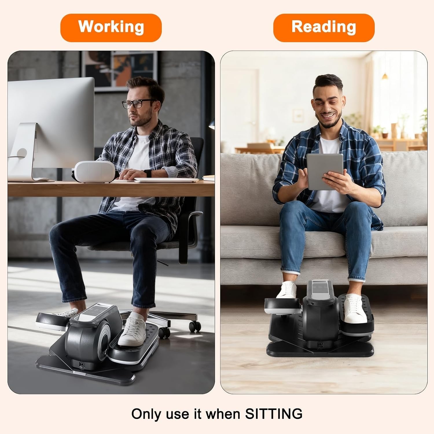 Under Desk Elliptical Machine with-Remote Control