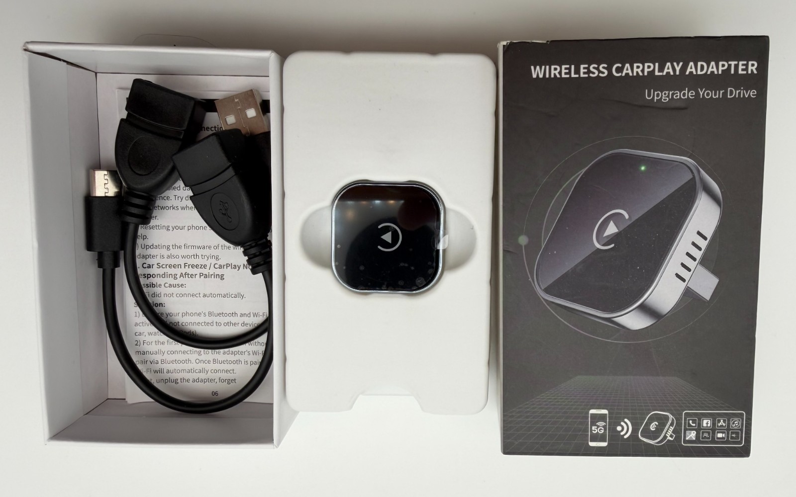 Teeran 2 in 1 Wireless CarPlay and Android Auto Adapter,