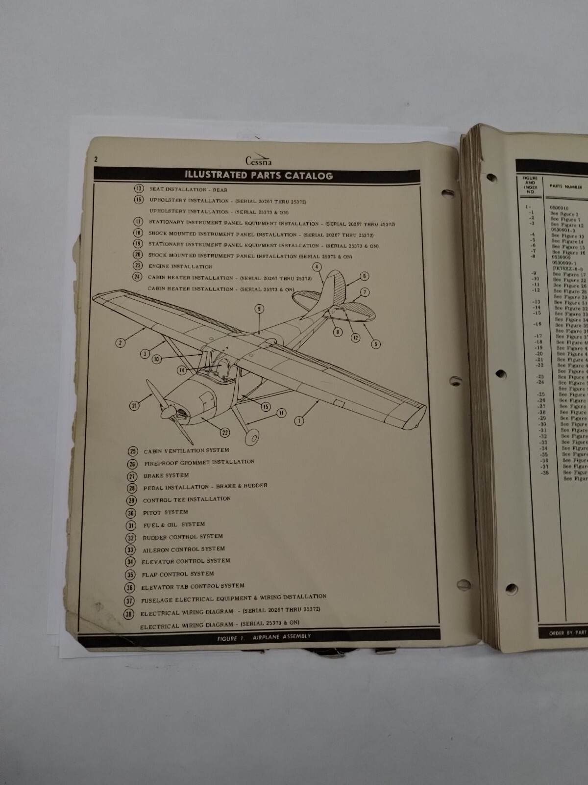 Cessna Model 170B Parts Catalog September 1, 1956-Original