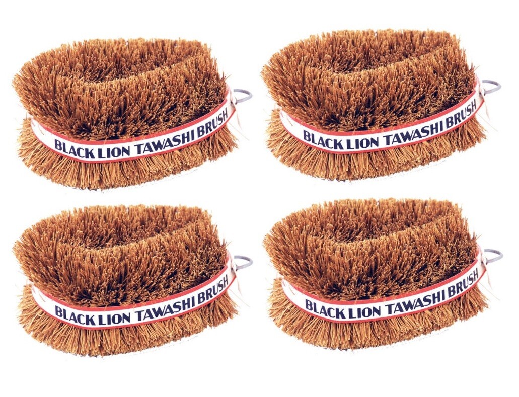 Set of 4 Black Lion Tawashi Vegetable Cleaning Scrubbing Brush, Made in Japan